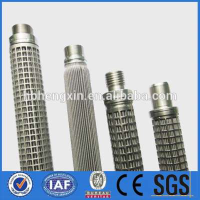 Stainless steel pleated exhaust gas filter element