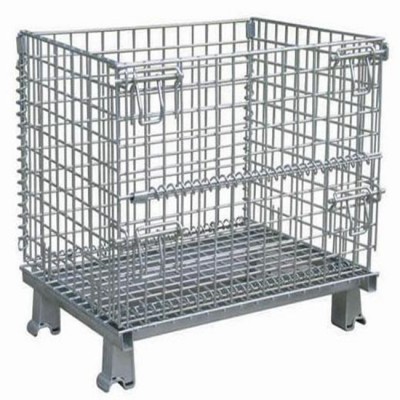 Folding Transport Container/Warehouse Storage Box/ Wire Metal Mesh Logistics Cart